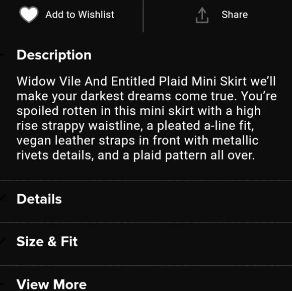 SOLD OUT ONLINE! Dolls kill Vile & Enchanted plaid set- widow goth corset - Picture 3 of 14